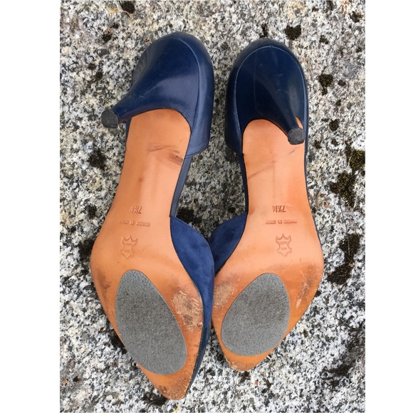Vintage Garolini Designer Fine Blue Leather Pumps - Picture 6 of 7